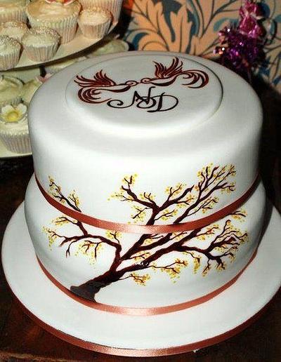 Handpainted Engagement Cake - Cake by Symphony in Sugar