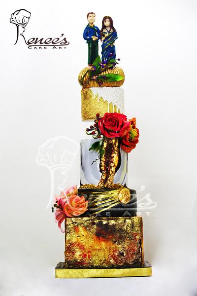 Theme : Fusion-INDO:WESTERN: Wedding Cake Design by Purbaja B Chakraborty  - Cake by purbaja