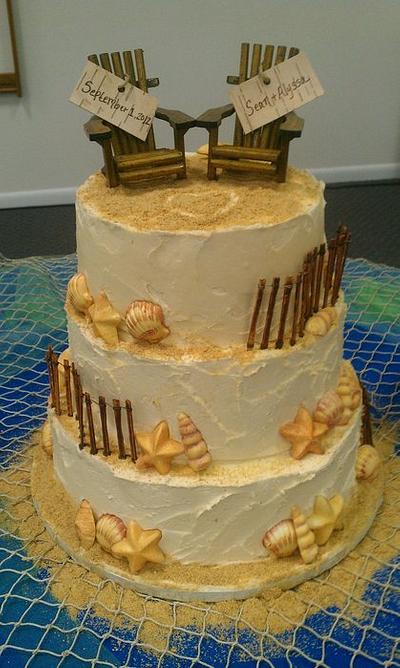 beach wedding - Cake by nonniecakes