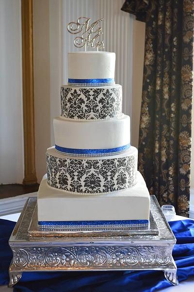 Damask and Blue - Cake by Kim Leatherwood