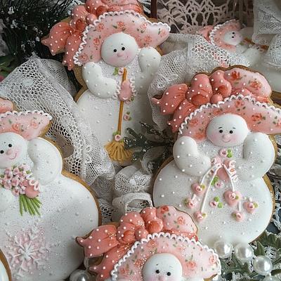 Snow ladies in pink  - Cake by Teri Pringle Wood