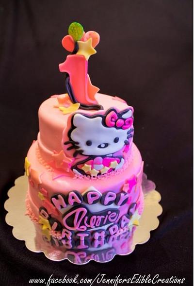 Hello Kitty 1st Birthday - Cake by Jennifer's Edible Creations