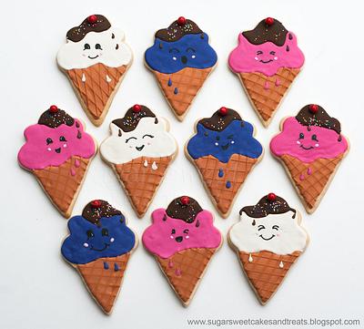 Ice Cream Cone Cookies - Kawaii Cute - Cake by Angela, SugarSweetCakes&Treats