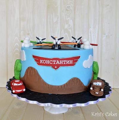 cake plane and mcqueen - Cake by KRISICAKES
