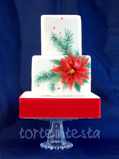 Poinsettia Cake - Cake by Torteintesta di Silvia Riboldi