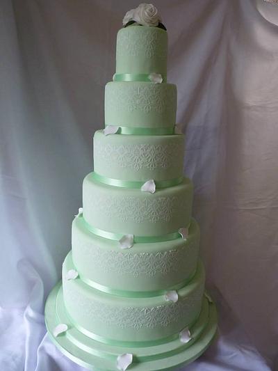 Lace stencilling  - Cake by Chloes Cake Creations