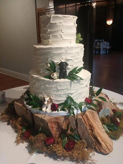 Sneaking your dogs into your wedding via the cake! - Cake by JustSimplyDelicious