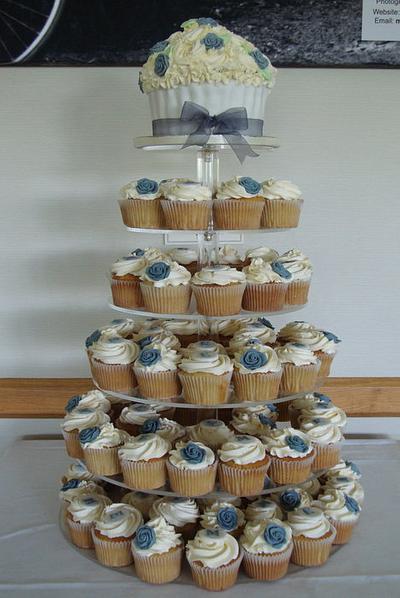 Vintage Style Wedding Cupcake Tower - Cake by Floriana Reynolds
