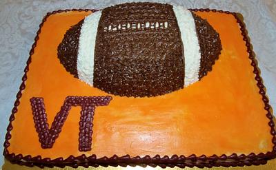 Buttercream football cake Virginia Tech - Cake by Nancys Fancys Cakes & Catering (Nancy Goolsby)