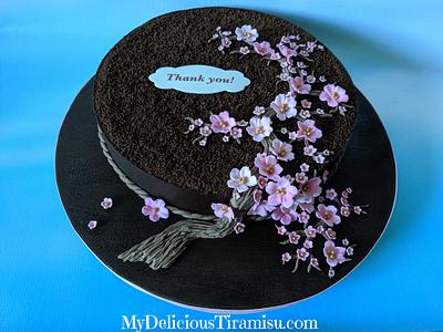 Chocolate Cherry Blossoms  - Cake by Oksana Krasulya - My Delicious Tiramisu LLC