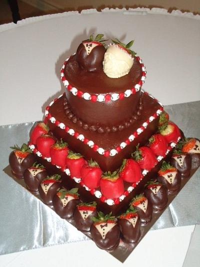 Grooms Cake with Strawberries - Cake by Kim Leatherwood
