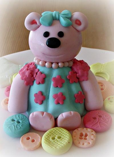 Bear, buttons and baby grows!! - Cake by Beside The Seaside Cupcakes
