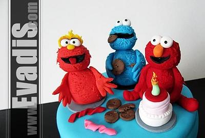Sesame Street..Meet Elmo, Murray and Cookies monster.. :) - Cake by EvadisCakes