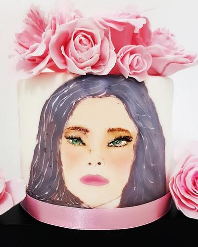 Handpainted face - Cake by Zoi Pappou