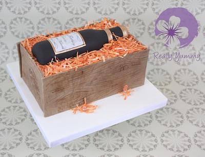 Wine bottle in a crate cake - Cake by Really Yummy
