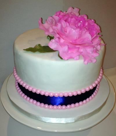 Pink Peony Wedding Cake - Cake by Saskia Beaton