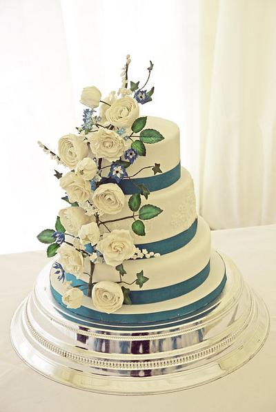 Floral Trail Wedding Cake - Cake by VikkiCakeDiddly