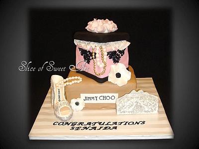 Damask Couture Bridal Shower Cake - Cake by Slice of Sweet Art