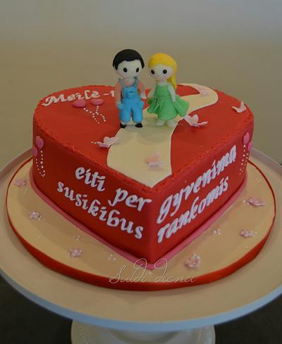 wedding aniversary cake LOVE IS... - Cake by SaldiDiena