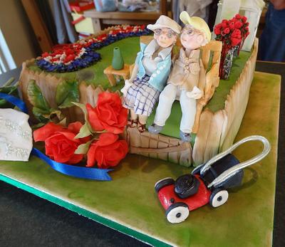 Charlie and Betty Celebrate 65 Years - Cake by Fifi's Cakes