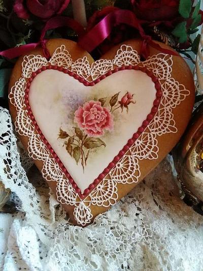 Lace and roses  - Cake by Teri Pringle Wood