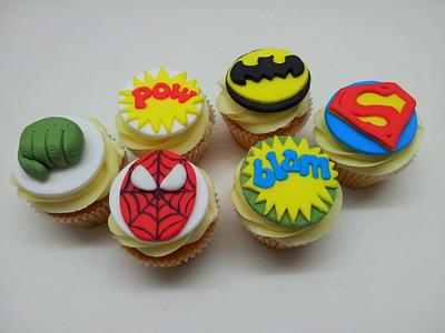 Super Hero Cupcakes - Cake by Sarah Poole