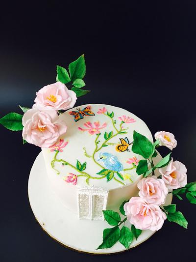 Bird& blossoms  - Cake by Prachi Dhabaldeb