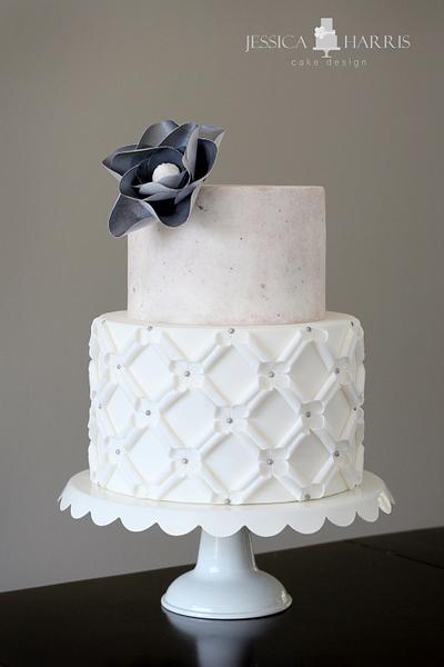 Concrete + Quilted Applique Cake - Cake by Jessica Harris