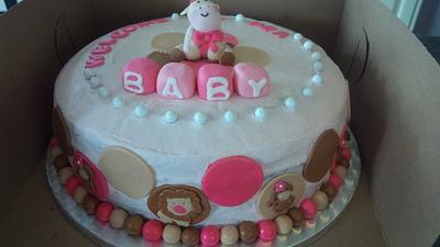 Pink Safari Theme Baby Shower - Cake by Yum Cakes and Treats