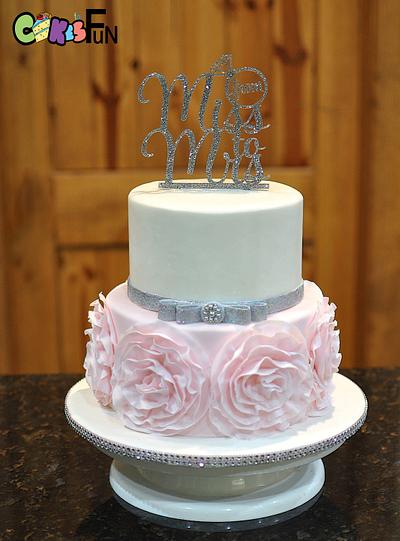 Ruffled Roses and Bling - Cake by Cakes For Fun