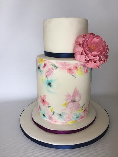 Watercolour Flowers - Cake by Alanscakestocraft