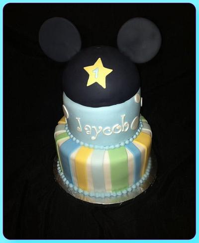 1st birthday Mickey Mouse Pastels Cake - Cake by Nani's Cakes