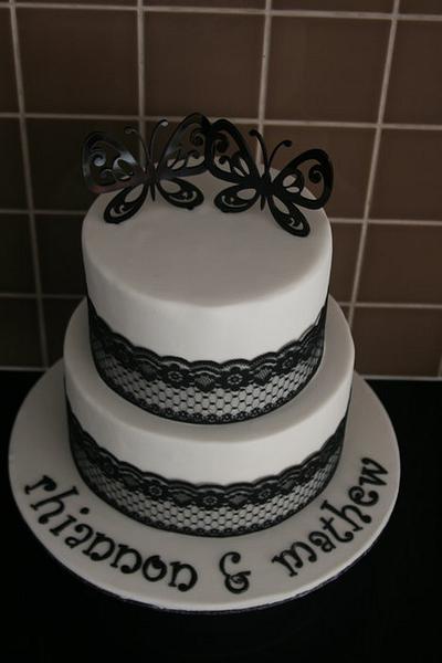 Black & White Engagement Cake - Cake by Sweet Tooth Cakes