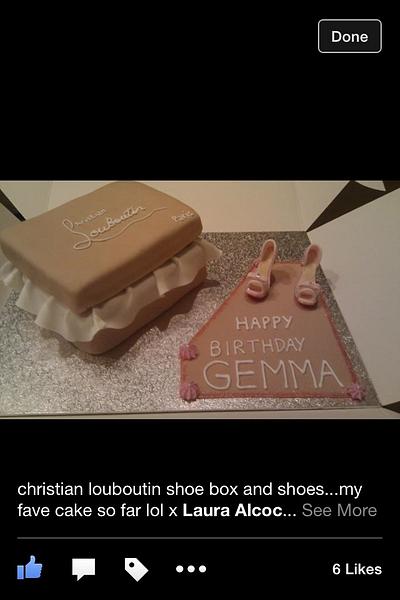 Christian Louboutin shoes and box - Cake by Julie Anderson
