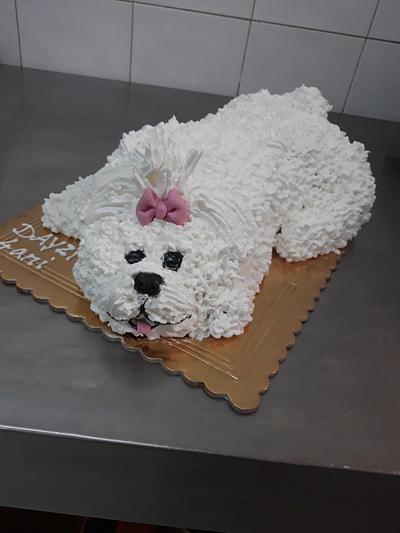 Wipped cream dog cake  - Cake by Alice
