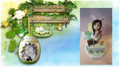  "Fondant Cake Topper Sweet Easter Collaboration". easter bunny girl - Cake by Anneke van Dam