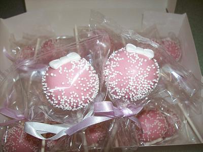 Pink Bow Cake Pops - Cake by Sarah
