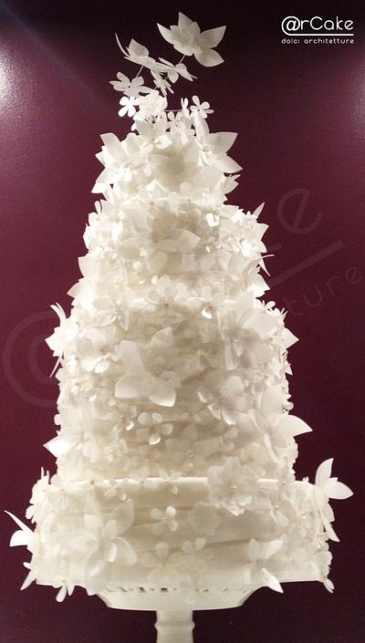 Nuvola Wedding cake -waferpaper-  - Cake by maria antonietta motta - arcake -