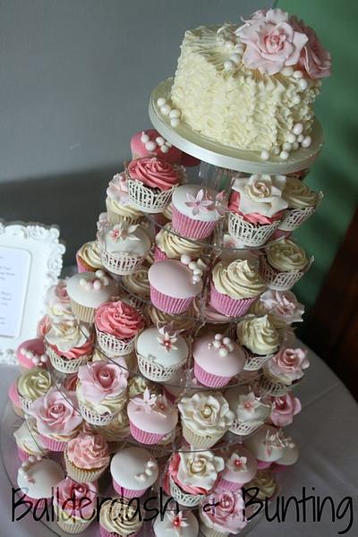 Wedding cupcake tower - Cake by Ballderdash & Bunting