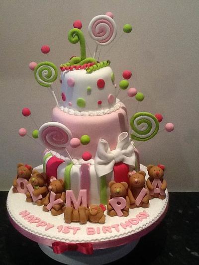 teddy bears and lollipops cake - Cake by cupcakecarousel