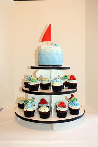 Nautical Baby Shower Cupcake Tower - Cake by Prima Cakes and Cookies - Jennifer