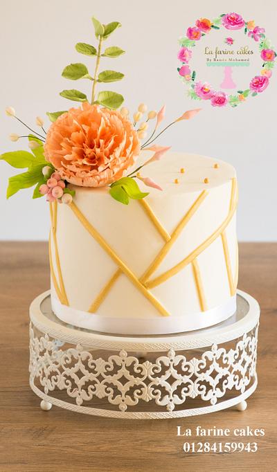 Frilled peony and eucalyptus wedding cake  - Cake by La farine by Randa