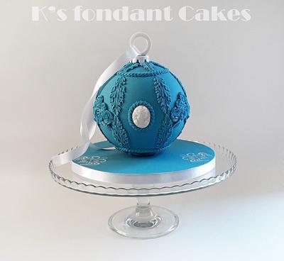 Christmas Wedgwood Ornament Cake - Cake by K's fondant Cakes