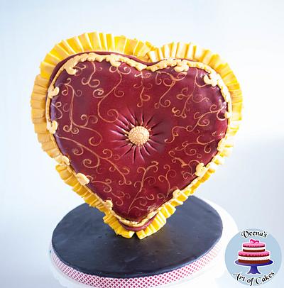 Valentine Heart Pillow - Cake by Veenas Art of Cakes 
