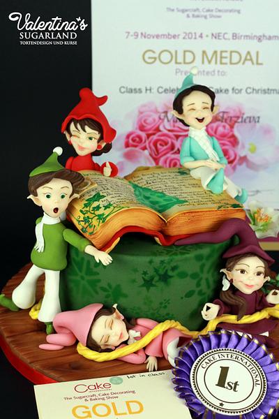 Gold and 1st Place in the Christmas Class in Cake International 2014 in Birmingham - Cake by Valentina's Sugarland