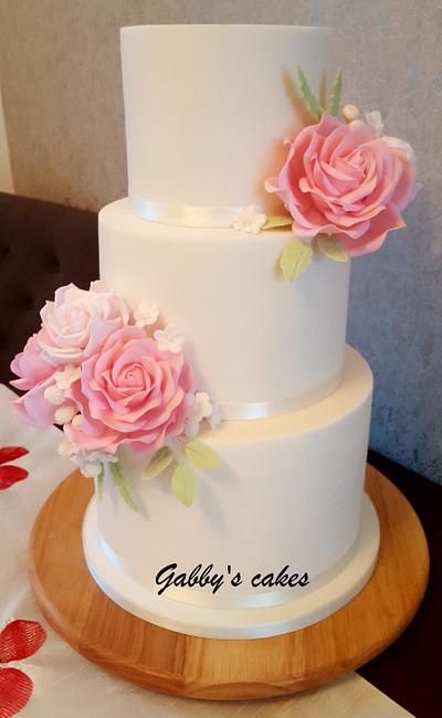 Simple and elegant wedding cake - Cake by Gabby's cakes