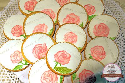 Roses cookies painted - Cake by Machus sweetmeats