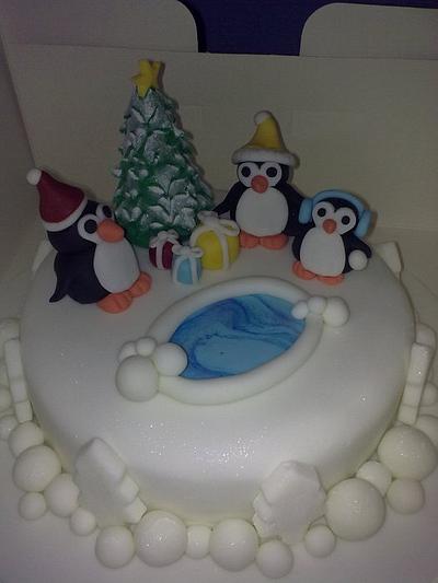 Penguin family Christmas cake - Cake by Simone