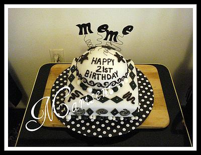 Black & White Birthday - Cake by Slice of Sweet Art