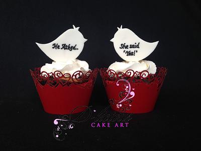 Engagement Cupcakes - Cake by D-licious Cake Art